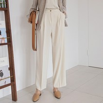 시크폭스 여성용 베넌 핀탁 기본기장 롱 와이드 슬랙스 32탄