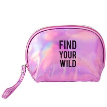 레이저빔 반원 지퍼 타입 메이크업 파우치