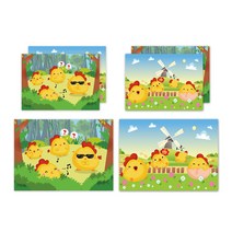 몽땅 둥글닭 뜯어쓰는 스케치북 2종 x 3p 세트, 345 x 248 mm, 50매