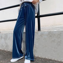 안다로미 여성용 슬림라인 벨벳 팬츠
