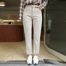 빼빼 여성용 시크릿밴딩 카치온빈티지 스판 보이핏 팬츠