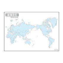 지도닷컴 세계지도태평양중심백지도 블루 비코팅형 210 x 150 cm, 1개