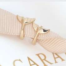 ANNACARATT 여성용 14k 골드 고래꼬리 원터치 귀걸이 + 쇼핑백