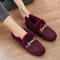 반야스토리 여성용 털 방한 로퍼 YY-04