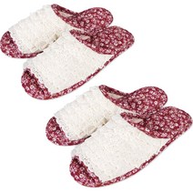 케이에스몰 레이스 면실내화 MF516 2p, 플라워 와인, 2개