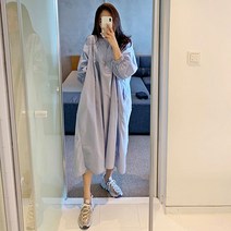 에스텔라 루즈 빅 사이즈 임산부 셔츠 원피스 sds108