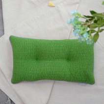 사랑예감 논슬립 낮은 낮잠 바이오칩 베개, 초록색