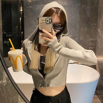 포플러앤씨 웬디 숏 집업후드