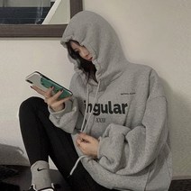 여신 레터링 싱귤러 오버핏 후드티
