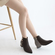 보가 레니 체크 콤비 앵클부츠 3cm C8411