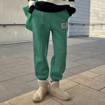 시크폭스 여성용 페리에라벨 기모 조거팬츠