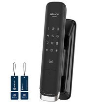 솔리티 웰콤 스윙 무타공 푸시풀 디지털도어락 WP-450 + 카드키 2종 x 2p 세트