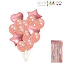 미니띠네 로즈골드 투 하트 투 스타 홈파티 세트, 혼합색상, 1개