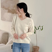 엔비룩 여성용 톡톡 브이넥 니트