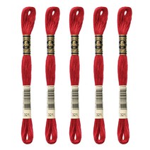 브랜드얀 DMC 25번 면사 자수실 5p, 321번, 8m, 5개