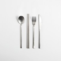 모다키친 드뉴엘 무광 커트러리 디너 스푼 + 포크 + 나이프 + 젓가락 세트, 실버