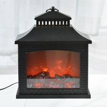 홈마인 불멍 벽난로 무드등 28, 블랙