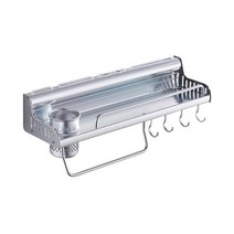 앤티스 올인원 접착식 주방용품 보관함 1구, 실버