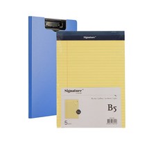 델리 커버 클립보드 A4 + 리갈패드 B5 5p 세트, 랜덤발송(클립보드), 옐로우(리갈패드), 1세트