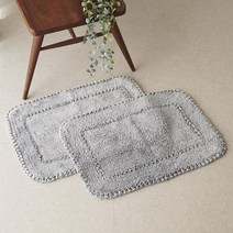 커들리 순면 욕실 현관 매트 2p, 그레이
