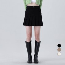 어썸어라운드 여성용 데미지 하프 플리츠 미니 스커트