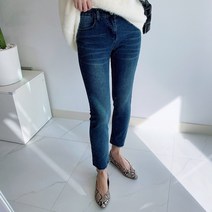 제이에이치스타일 여성용 피치기모 컷팅 일자 데님팬츠 DMPROK311