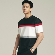 업클라스 남성용 컬러 배색 반 팔 티셔츠 b094hf