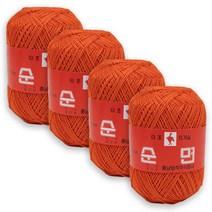 타조 순면 30수 구정뜨개실 4p, 114 딥오렌지, 4개