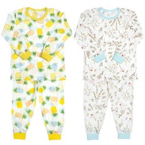 보누맘 아동용 상큼들꽃 9부 쟈가드 내복 상하의 2종 세트