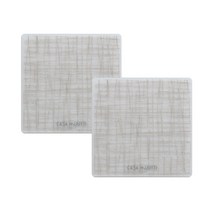 까사무띠 따볼라 실리콘 린넨 직사각 티 코스터 2p, 웜그레이