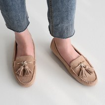 단골언니 여성용 패러디 금장태슬 스웨이드 드라이빙 로퍼