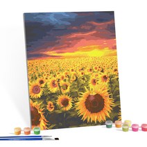 아이러브페인팅 DIY 명화그리기 4050, 노을진 해바라기 밭