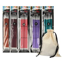 브랜드홈 니트프로 징 장갑바늘 5p x 5종 + 광목파우치 세트, 1세트