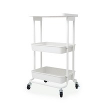 모노플랫 흰둥이 이동식 수납 트롤리 3단, 화이트