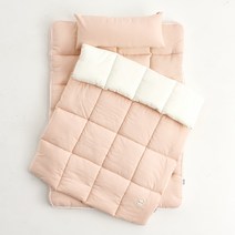 롤베이비 유아용 에어로웜 토퍼 + 이불 세트, 크림 핑크