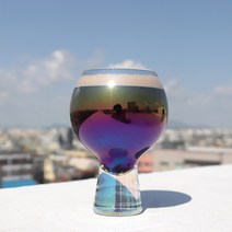 코지테이블 미스틱 오로라 프리즘 홀로그램 글라스 버블 고블렛 500ml, 투명, 2개