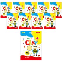 에듀 유아용 클레이 10p, 연한노랑, 50g