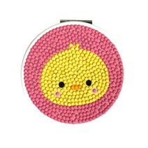 케이엠엘리 DIY 3D 귀여운 거울 원형 보석십자수 세트 8.5 x 8.5 cm, 꼬꼬댁병아리, 1세트