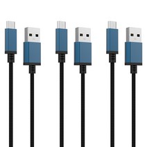 저스트포유 Micro USB 싱글 케이블 2m, 블루, 3개