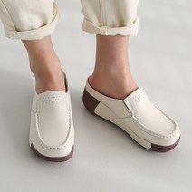 단골언니 여성용 푸쉬 가볍고 발편한 통굽 가죽 슬리퍼