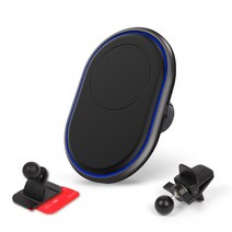 케이엠모터스 충잘 맥세이프 무선충전 LED 거치대 KM-WC700, 블루