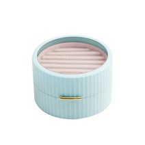 북유럽 원형 귀걸이 반지 보석함 블루, 1개