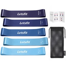 렛츠핏 라텍스 루프밴드 5종 세트, 블루계열