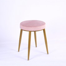 따니네 노르딕 모던 철제 스툴 의자 DZ009, 벨벳 골드다리 핑크