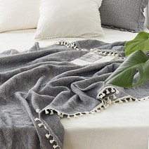 쉬즈홈 슬로우 와플면 태슬 블랑켓