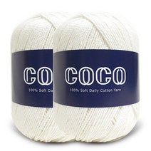 니뜨 코코 뜨개실 60g x 2p + 무료도안 세트, 101 화이트