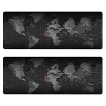 디지지 마우스 게이밍 장패드 800 x 300 x 5 mm, 세계지도 블랙, 2개