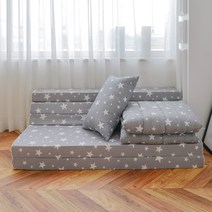 매직베드 5단접이식 매트리스 + 이불 + 베개 베개솜포함 1인용 침구세트, 그레이별