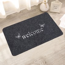 더플로우컴퍼니 옛날 갬성 심플 레터링 일러스트 발매트, 나비 그레이