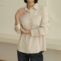 빼빼 여성용 포켓 카라넥 기본 블라우스